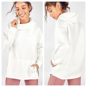 Fabletics White Camo Embossed Lotta Cocoon Hoodie II